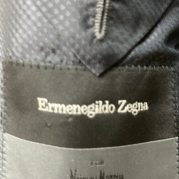 Zegna blazer 2 button 2 vent back notch lapel pick sticking 75-25% wool/silk - Picture 7 of 8